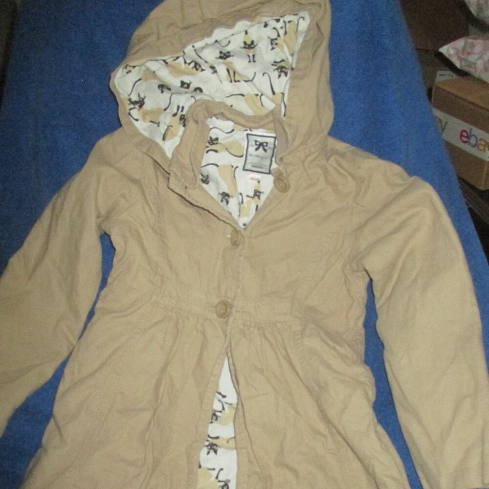 Gymboree Girls hooded Coat Size 7-8 cotton- siamese cat lining